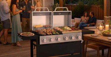 Flintex Dual Outdoor BBQ Grill with Flat Top Griddle Combo