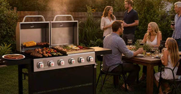 6 Burner Propane Grill Griddle Combo for Backyard BBQ | Flintex