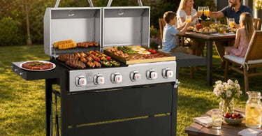 Best Flintex Dual-Fuel Grill with Griddle | Charcoal & Propane Combo for US Backyards
