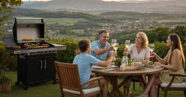 Flintex Premium Propane Gas Grill: Best Infrared Side Burner BBQ Grill for American Backyard Family Cooking & Large Gatherings