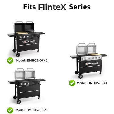 Hoss 2 Cast Iron Grill and 3 Flame Tamers HOSS Series Dedicated Accessories