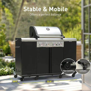 Rustler 3- 4 Burner Gas Grill