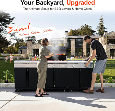 Five-burner Gas Oven And Frying Pan Set
